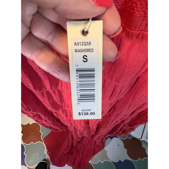 Max Studio NWT Red Long Sleeveless Tiered Cotton Dress Sz S - Picture 10 of 11